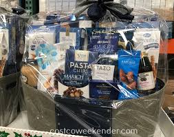 The sparkling cider is such a treat for the holidays! Elegant Blue Gift Basket Costco Weekender