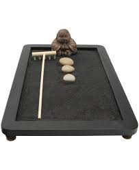 Tabletop Happy Buddha Zen Garden With Black Sand Mini Zen Garden Zen Garden Zen Sand Garden