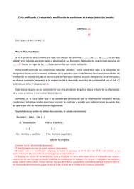 El gobernador asegura que es el único que puede ordenar la reducción en la jornada laboral. Carta Notificando Al Trabajador La Modificacion De Condiciones De