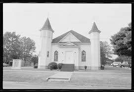 Church buildings and grounds, Mountain Park, North Carolina; Tobacco drying  at Clyde Smith farm, Surry County, North Carolina; Folk art by Alma  Hemmings, Dobson, North Carolina