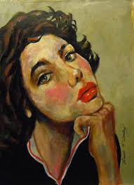 Lori” My first portrait in acrylic and I think it went pretty well with one  exception. I had the intention of doing a loose fauvism style and should  have left her face