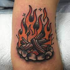 Oldskooltatoo Camping Tattoo Flame Tattoos Traditional Tattoo
