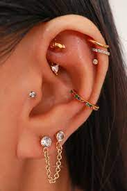 Different Multiple Cartilage Ear Piercing Ideas Arrow Earring Studs Hoop Rings Www Impuria Com In 2021 Ear Jewelry Ear Piercings Earings Piercings