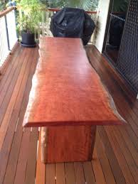 Forest Redgum Single Slab Table Polished In 2 Pack Polyurethane From Garde Timber Brisbane Dining Table Design Table Design Slab Table