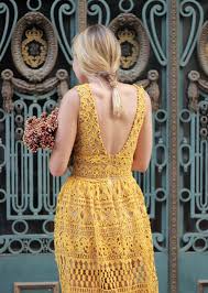 Thesteelemaiden Fall Wedding Guest Style Marigold Lace Midi Dress And Bayalage Low Braid Wedding Guest Style Dresses Lace Midi Dress