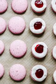 Strawberries And Cream Macarons Joanne Eats Well With Others Recipe Strawberries And Cream Macaron Filling Strawberry Macaron