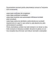 Cerere de deschidere de cont. Documentatie Necesare Deschidere Cont Al Trezorerie