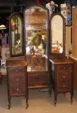 This isn't the style for matched furniture, predictable décor, or following the rules. 64 Ideas Bathroom Vanity Antique Dressing Tables Wood Vanity Trifold Mirror Bathroom Vanity Redo