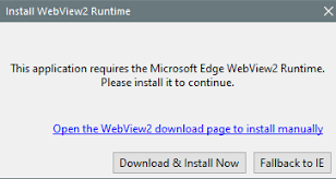 Edge doesn't use webview2, but . Cannot Update From V20 8 27 To V21 1 55 Manager Forum