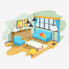 Kid boy room interior illustration of modern bedroom furniture in blue scandinavian style. 41 Bedroom Background Cartoon Png Pictures