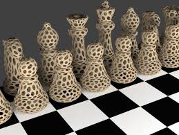 3d Printed Chess Set Voronoi Style Designed By Roman Hegglin Www Likefigures Com Modelos