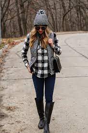 The most common black flannel shirts material is cotton. Herringbone Vest Cella Jane Fashion Hiking Outfit Fall Herringbone Vest Outfit
