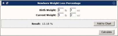 galen ecalcs calculator newborn weight loss percentage