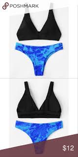 Black And Blue Tie Dye Black Blue Tie Dye Bikini Tie Dye Bikini Tie Dye Bikini Bottoms Blue Tie Dye