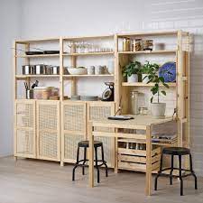 ivar 3 section unit with foldable table pine ikea en 2021 panneaux porte table pliante table a manger pour 2