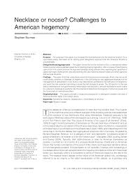 Necklace or noose? Challenges to American hegemony