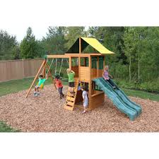 Kidkraft Treasure Cove Wooden Playset F23860 The Home Depot Wooden Swing Set Swing Set Wooden Playset