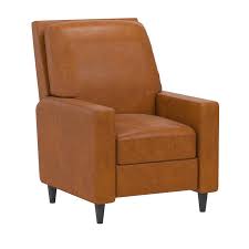 Chance modern camel leather lounge chair | zin home. Novogratz Lana Pushback Recliner Living Room Accent Chair In Camel Faux Leather Da2025109n