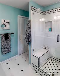 Black And White And Teal Bathroom Love The Colors Bolshie Vannye Komnaty Dom Domashnij Dizajn