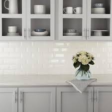Transitional subway tile 2x4 glossy dark grey beveled. American Olean Starting Line Gloss White Glazed Ceramic Wall Subway Tile Common 3 In X 6 In Actual 3 In X 6 In Lowe S Canada