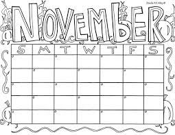 Hundreds of free printable calendars for you to print on demand. November Coloring Pages Doodle Art Alley
