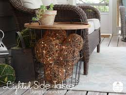The very rich nut is valuable food for wildlife such as squirrels and birds. Lighted Grapevine Balls In A Side Table All Things Heart And Home