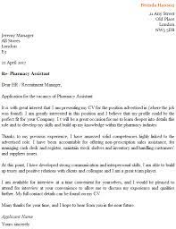 Pharmacy Assistant Cover Letter Example - Icover.org.uk