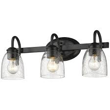 The bars the lights are mounted on are curved. Beaumont Lane 3 Light Elegant Seeded Glass Vanity Light In Black Walmart Com Walmart Com