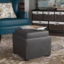 Inside you'll find spacious storage for blankets, books and toys. Storage Ottoman With Flip Tray Wayfair