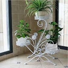 Aishn Blumenstander Fur 3 Blumentopfe 3 Etagen Geschwungenes Dekoratives Design Metall Garten Terrasse Decoracao De Ferro Jardins Decorados Decoracao Com Plantas