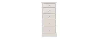 Tall chest of drawers, white and chrome, by roger rougier. Ashby White 5 Drawer Tall Chest