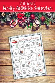 Editable Christmas Activities Calendar For Families Printable Etsy Advent Calendars For Kids Christmas Countdown Calendar Christmas Activities