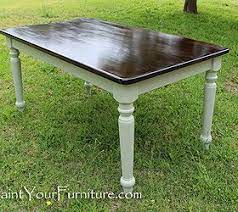 Having a blank slate to work with is my favorite thing about refinishing a table! Refinishing A Dining Room Table With Paint And Wood Stain Staining Wood Dining Table Makeover Refinishing A Dining Room Table