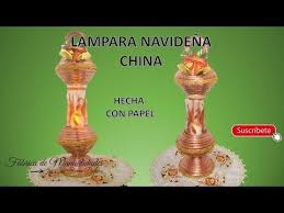 Farol o Lámpara china navideña. DIY. Hecha con papel.