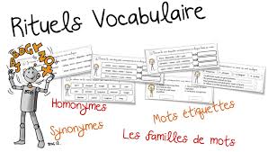 Rituels Vocabulaire Synonyme Homonyme Famille Et Mot Etiquettes Bout De Gomme