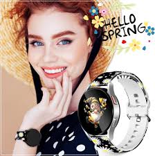 Amazon.com: Correa de reloj floral a cuadros de 0.78 pulgadas para relojes  inteligentes Samsung Galaxy, correa de silicona de repuesto para Samsung ...