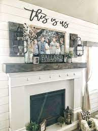 96 Beautiful Farmhouse Fireplace Mantel Decorations That Will Make Farm House Living Room Fireplace Mantel Decor Christmas Fireplace Mantels