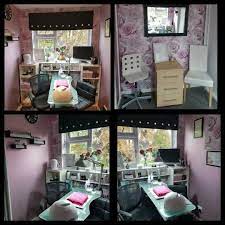 Small And Frugal Home Nail Salon Set Up Idea For Small Spaces Nail Technician Rooms Home Nail Salon Ideas Home Nail Salon Ideas Small Spaces Nail Salon Decor