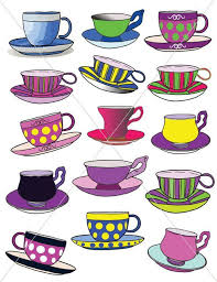 Colorful Teacups Tea Party Graphics Clipart Cups Cup And Etsy Clip Art Tea Cups Tea Party