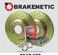 REAR BRAKENETIC Drilled Brake Rotors + Ceramic Pads 2 PIN ...