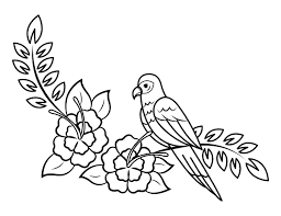 The original format for whitepages was a p. Printable Tropical Bird And Flowers Coloring Page