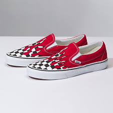 Black And White Checkered Vans With Red Flames Checker Flame Slip On Www Vans Com Vans Checkered Vans Shoes Vans Checkerboard