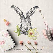 It needs to be open by the embroidered software(such as wilcom or embird). Spring Rabbit Embroidery Design Royal Present Embroidery