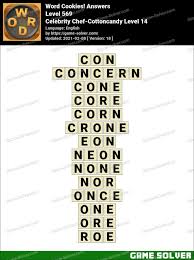Word Cookies Celebrity Chef Cottoncandy Level 14 Answers Game Solver