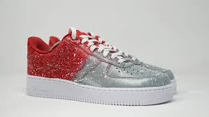 Black And Red Custom Air Forces Custom Nike Air Force Red Grey Fade Check Out My New Custom On Hepsneakers Com Dream Shoes Custom Shoes Painted Shoes
