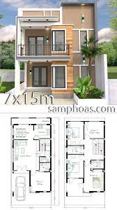 Amzn.to/32163jg my.best modern designs and plan ideas.modern style house designs ideas photos collections.kerala#home #elevation #3d#veed #ghar #ghar ka #naksha latest home. Home Design Plan 7x15m With 5 Bedrooms House Plan Map 7x15m Bedrooms Design Home House Map Plan Model House Plan Duplex House Plans Home Design Plan