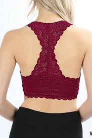 zenana outfitters racerback lace bralette