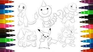 16 pokemon pictures of charmander. Pokemon Coloring Pages Pikachu And Friends Coloring Book Fun Youtube