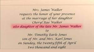 How To Write Wedding Invitations In Honor Of Deceased Parent Wedding Invitation Wording Wedding Invitations How To Write Wedding Invitations