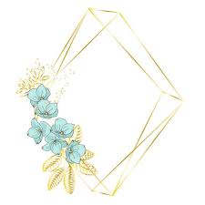 Wedding Birthday Holiday Party Gold Floral Frame Geometric Flowers Color Vector Vector And Png Geometric Flower Color Vector Flower Backgrounds